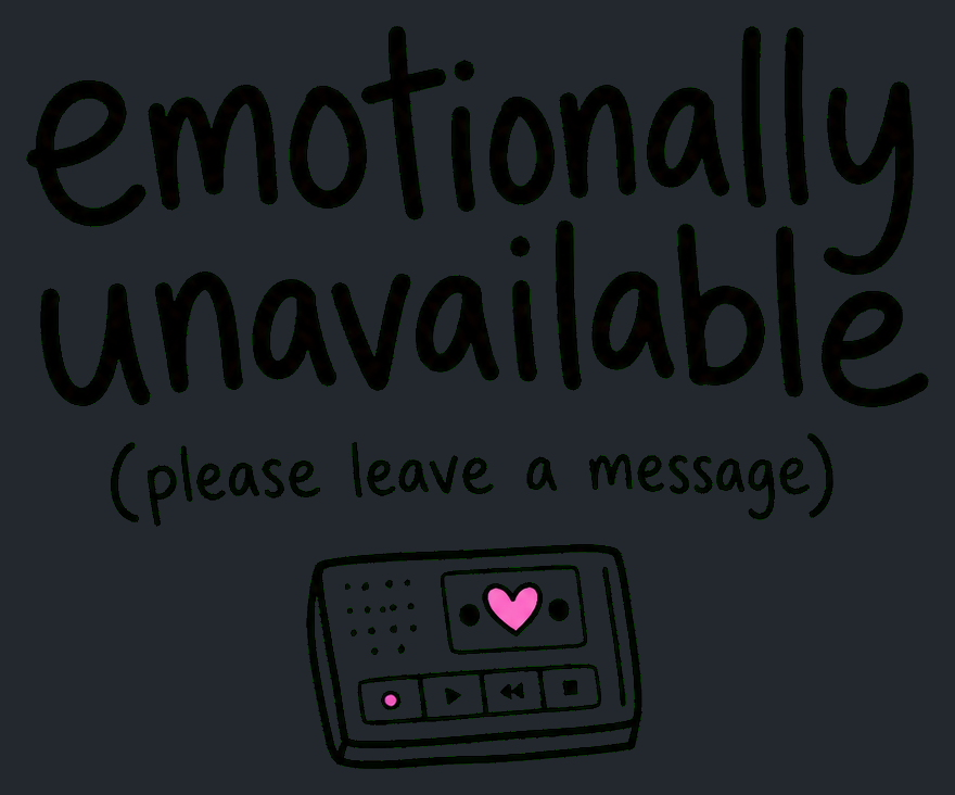 Close-up of the Emotionally Unavailable (Please Leave a Message) artwork