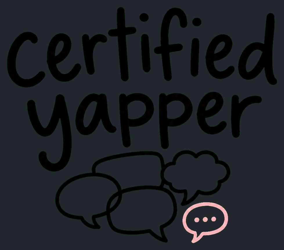 Close-up of the Certified Yapper artwork